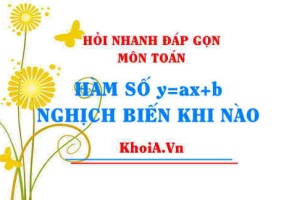 Hàm số y=ax+b nghịch biến khi nào? Tìm m để hàm số nghịch biến trên R Toán lớp 9